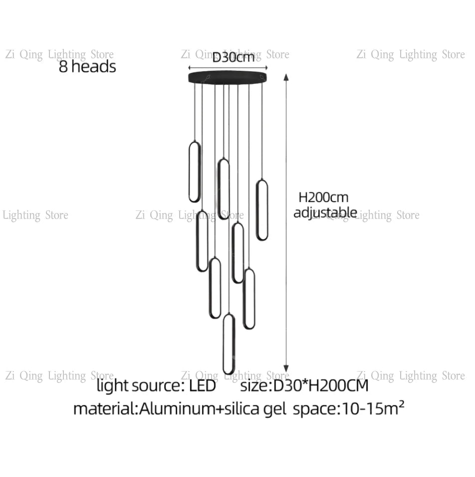 Modern LED Pendant Light Minimalist Chandelier Nordic Hanging for Living Room Restaurant Villa Loft Ceiling Staircase
