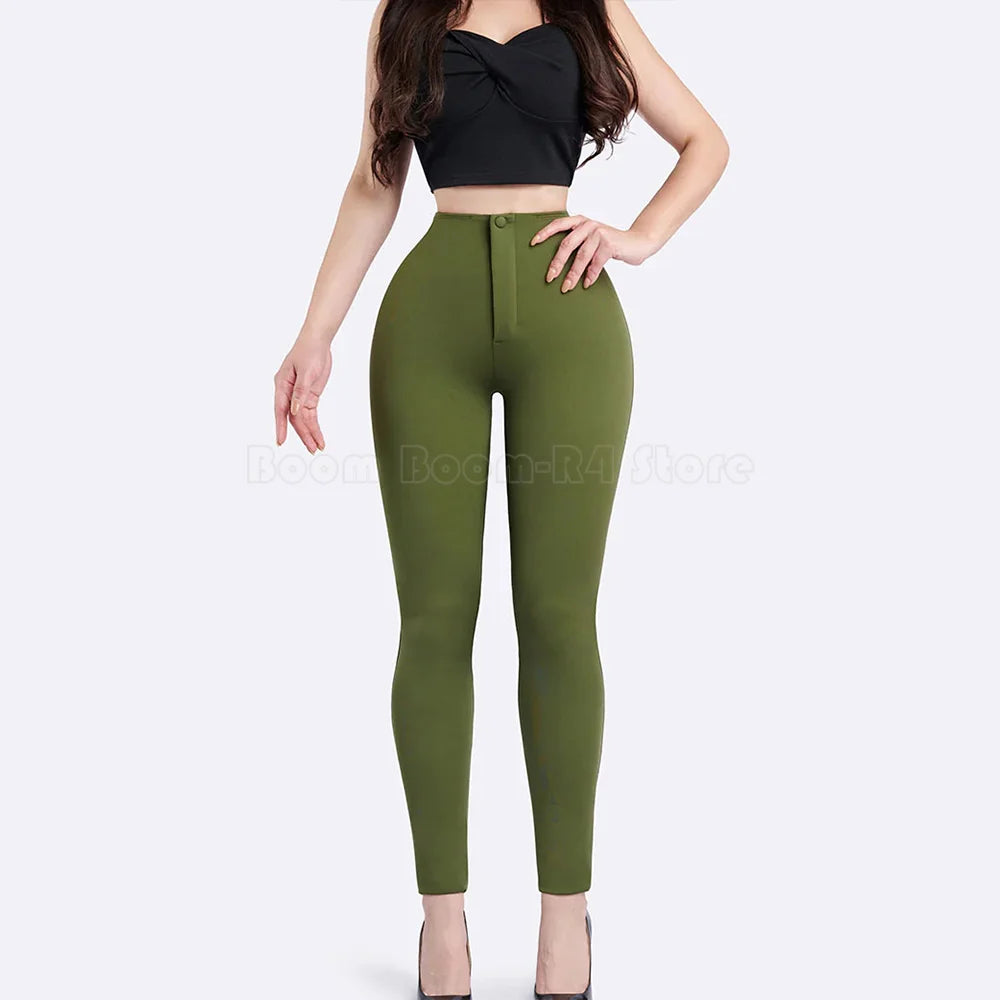 High Waisted Skinny Leg Pants for Women Tummy Control Push Up Butt Gym Pants Casual Leggings Yoga Soft Stretch Comfy Trousers