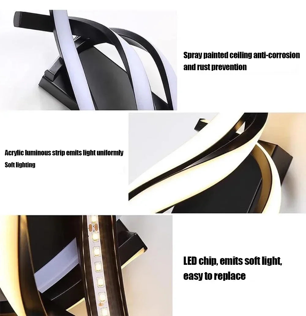 Modern LED Wall Lamp Home Line Decoration Wall Lamp Living Room Background Wall Bedroom Headboard Lighting Indoor lighting