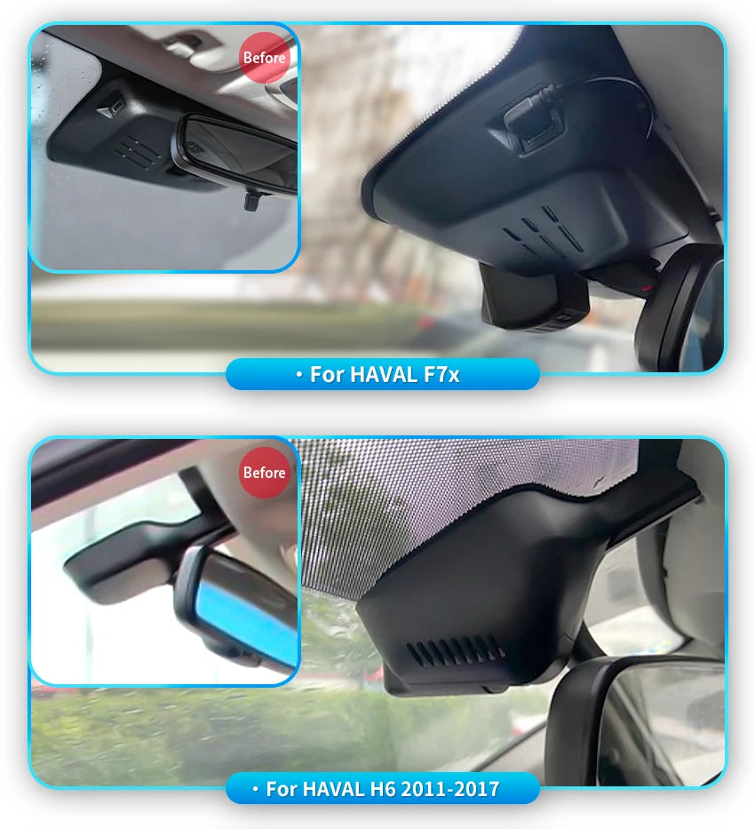Plug and Play Dash Cam Car DVR UHD Video Recorder Camera For HAVAL H6 H7 F7 F7x H9 H3 DARGO Jolion GWM POER 4K Dashcam USB Port
