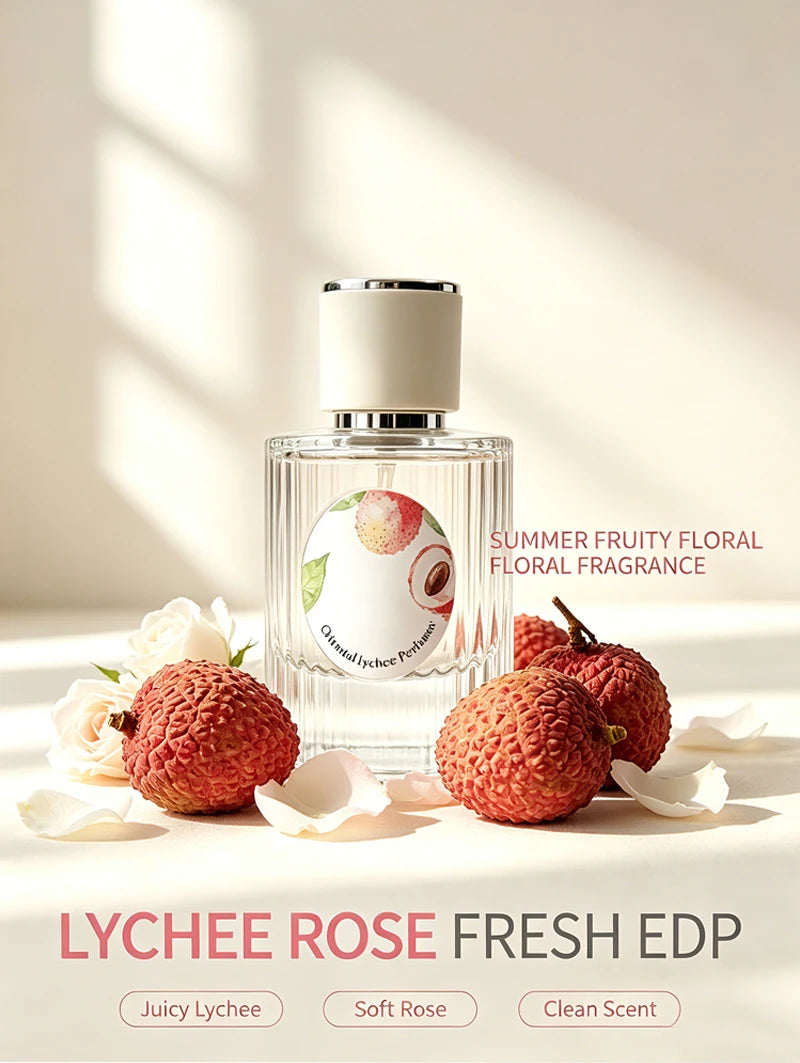 HOPE CHRISTINE Lychee Rose Perfume Summer Fresh Fruit Floral Fragrance Long Lasting EDP Women Sweet Pink Flower Body Spray