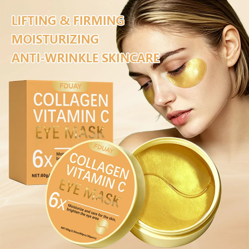 FDUAY Collagen Vitamin C Eye Masks 30 Pairs Deeply Moisturizing Brightening Eye Care Diminish Dullness And Fine Lines