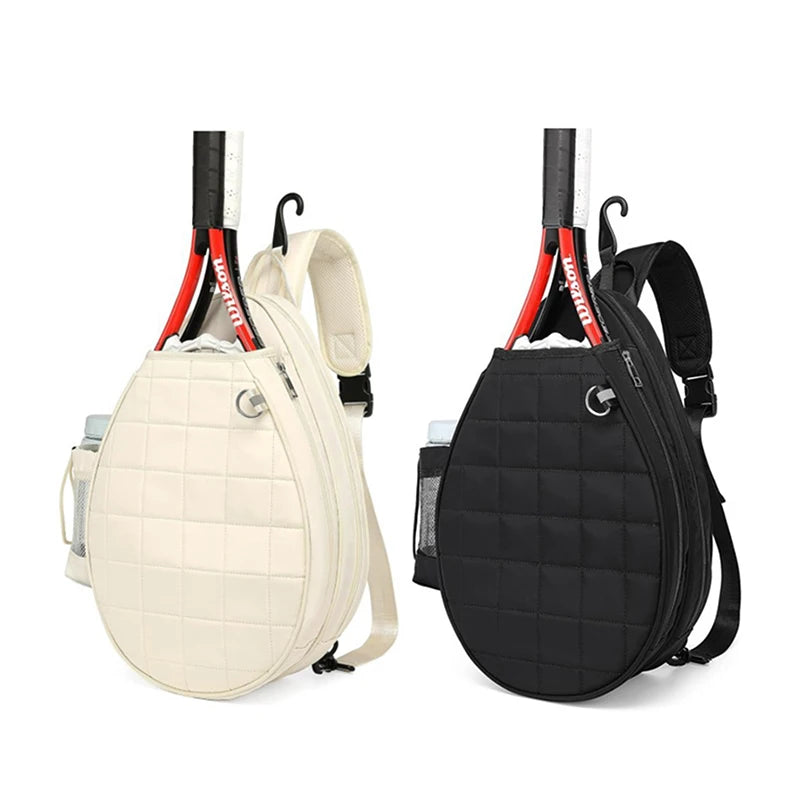 Tennis Bag, Quilted Tennis Backpack Holds 2 Rackets, Waterproof Crossbody Sling Pickleball Bags For Women, Men And Youth