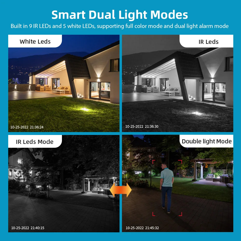 4K 8MP Security Camera 5X Zoom Dual Lens Dual Screen Outdoor WiFi Home Protection 6MP IP PTZ CCTV Video Surveillance Camera