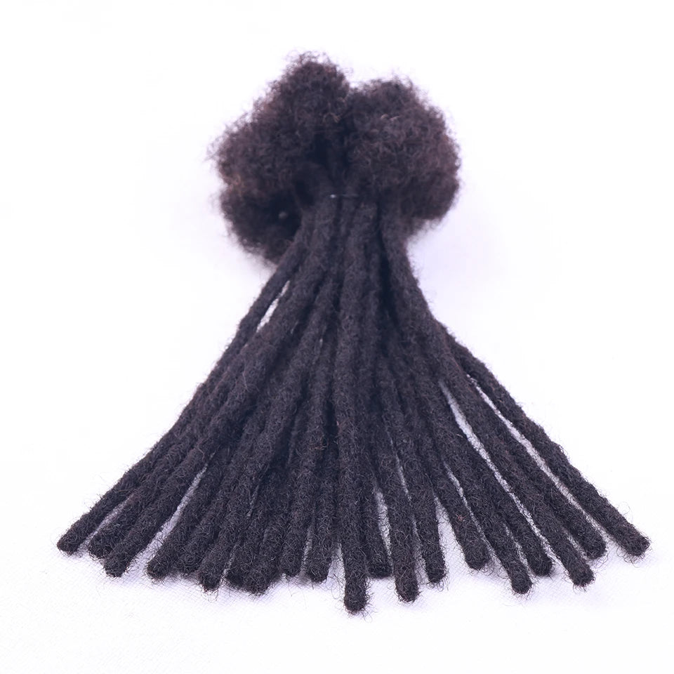 Dreadlocks Brazilian Human Hair Strand Crochet Braid Hair Loc Extension 0.6 0.8 CM Kinky Braiding Bundles Microlocks Wholesale
