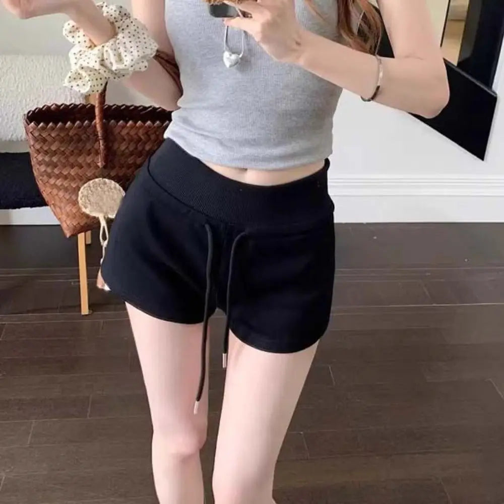 Drawstring High Waist Shorts Slim Fit Trousers Hot Woman Short Pants American Style Pajamas Pants Summer Casual Shorts Female