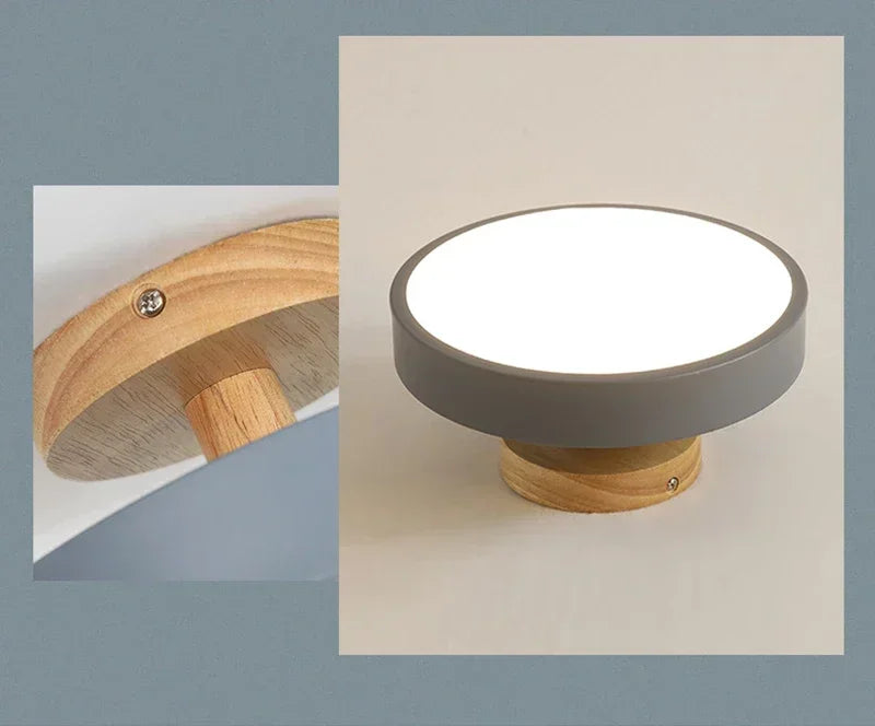 Nordic Entrance Hallway Ceiling Lamps Balcony Wood Round Cloakroom Dining Room Study Bedroom Light Bathroom Industrial Lighting