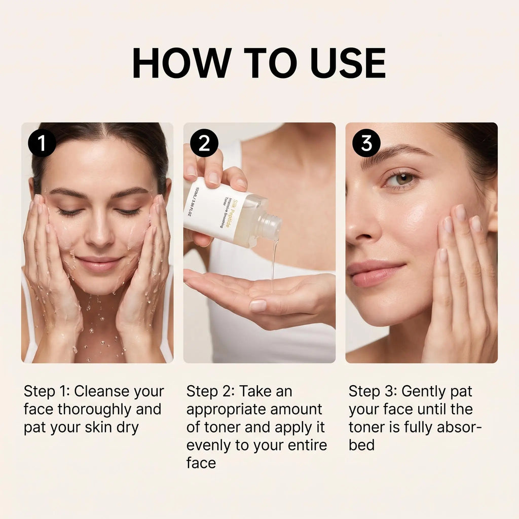 Silky Peptide Toner Intense Smoothing Hydrating Gentle Skin Conditioning Lasting Moisture Soft Texture Makeup Base Facial Toner