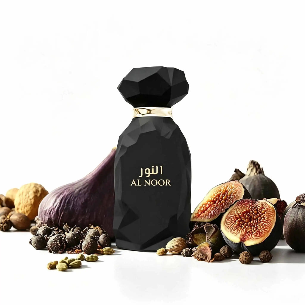 Arabiyat Prestige Al Noor gift-set perfume features a premium black-gold bottle and elegant box. Its rich scent makes it a refined gift for birthdays, festivals and business occasions.