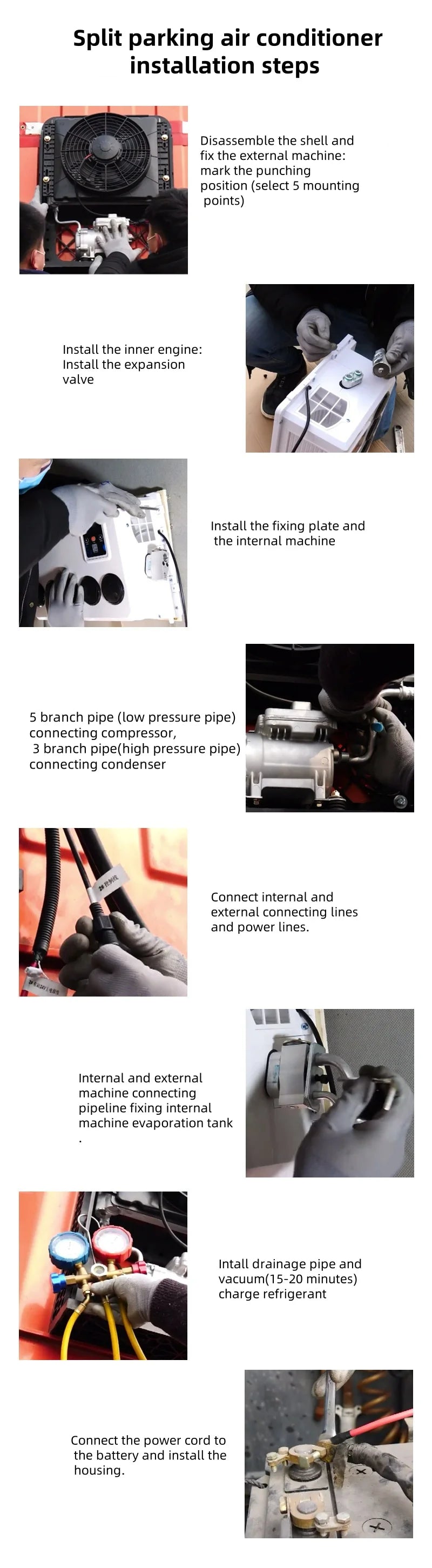 Electric Mini Auto Dc 12v 24 Volt 220v Car Air Conditioner For Diesel Generator Truck New Energy Vehicles RV Ship