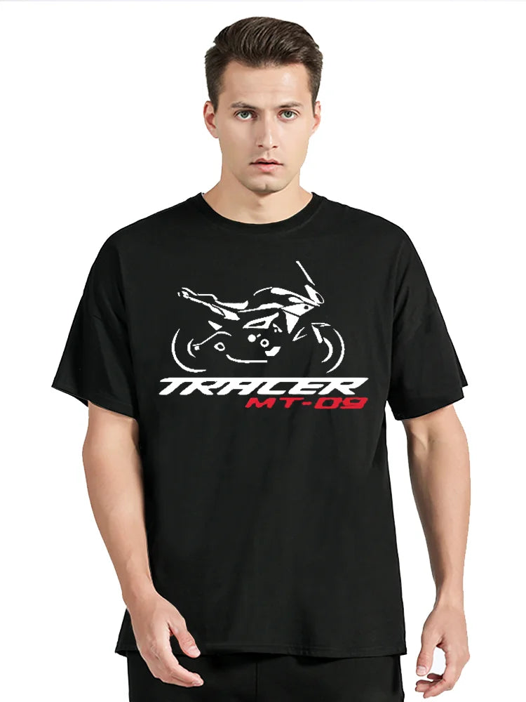 For Japan Motorcycle MT 09 Tracer TShirt MT09 T shirt Oversized T-shirt Unisex Tops Cotton Fitness Tees Streetwear Clothing