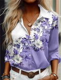 Fashion multicolour Flower Pattern 3D Print Women's Long Sleeve Shirts Autumn Women's Tops Casual Fashion Women's Clothing