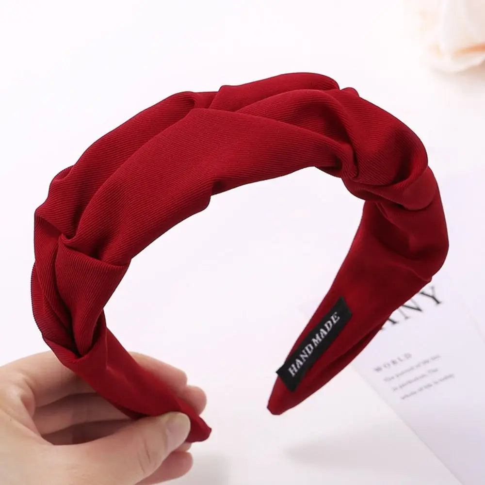 Women Girls Wide Top Knot Hair Bands Headdress Solid Color Cloth Headband Bezel Girls Hairband Hair Hoop Female Hair Accessories