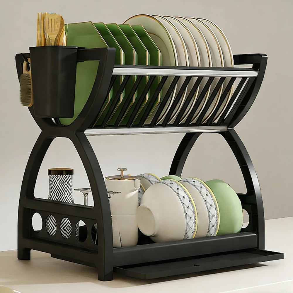 Kitchen Storage Rack, Bowl And Dish Storage Rack, Drain Rack, Household Multifunctional Bowl And Chopstick Rack Storage Box ﻿