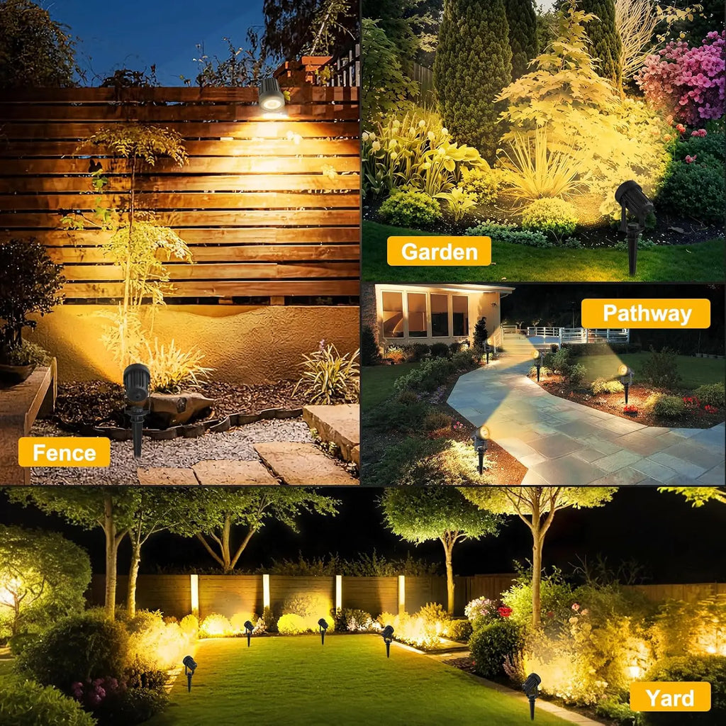 3000K/6000K/RGB Outdoor Solar LED Light IP65 Garden Landscape Pathway Wall Lamp for Tree Decor Yard Street Solar Spotlight