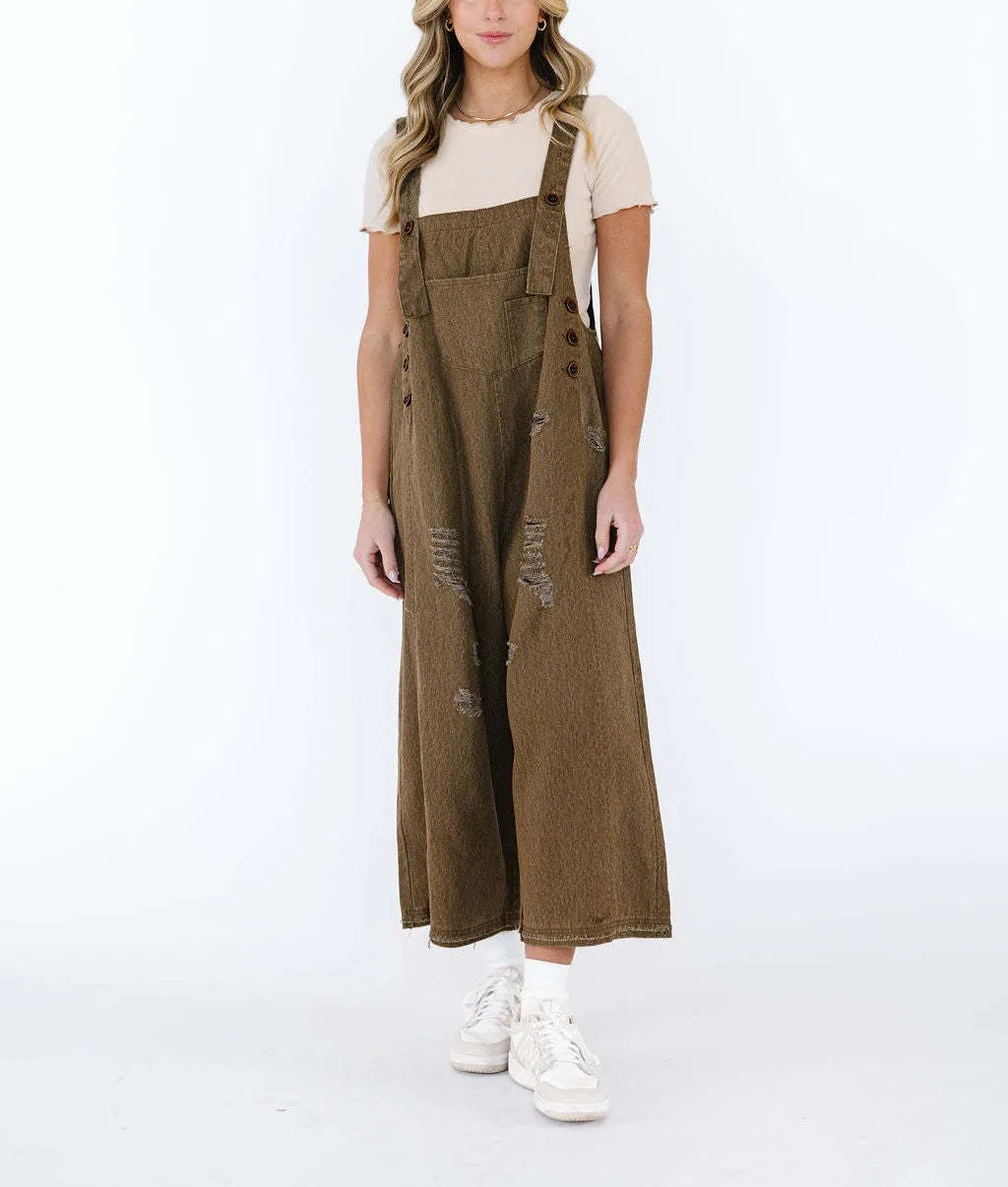 2026 Summer Women's Casual Loose Straps Jeans Vintage Hole Baggy Denim Pants Women Jumpsuit Harem Trousers with Pockets Overalls