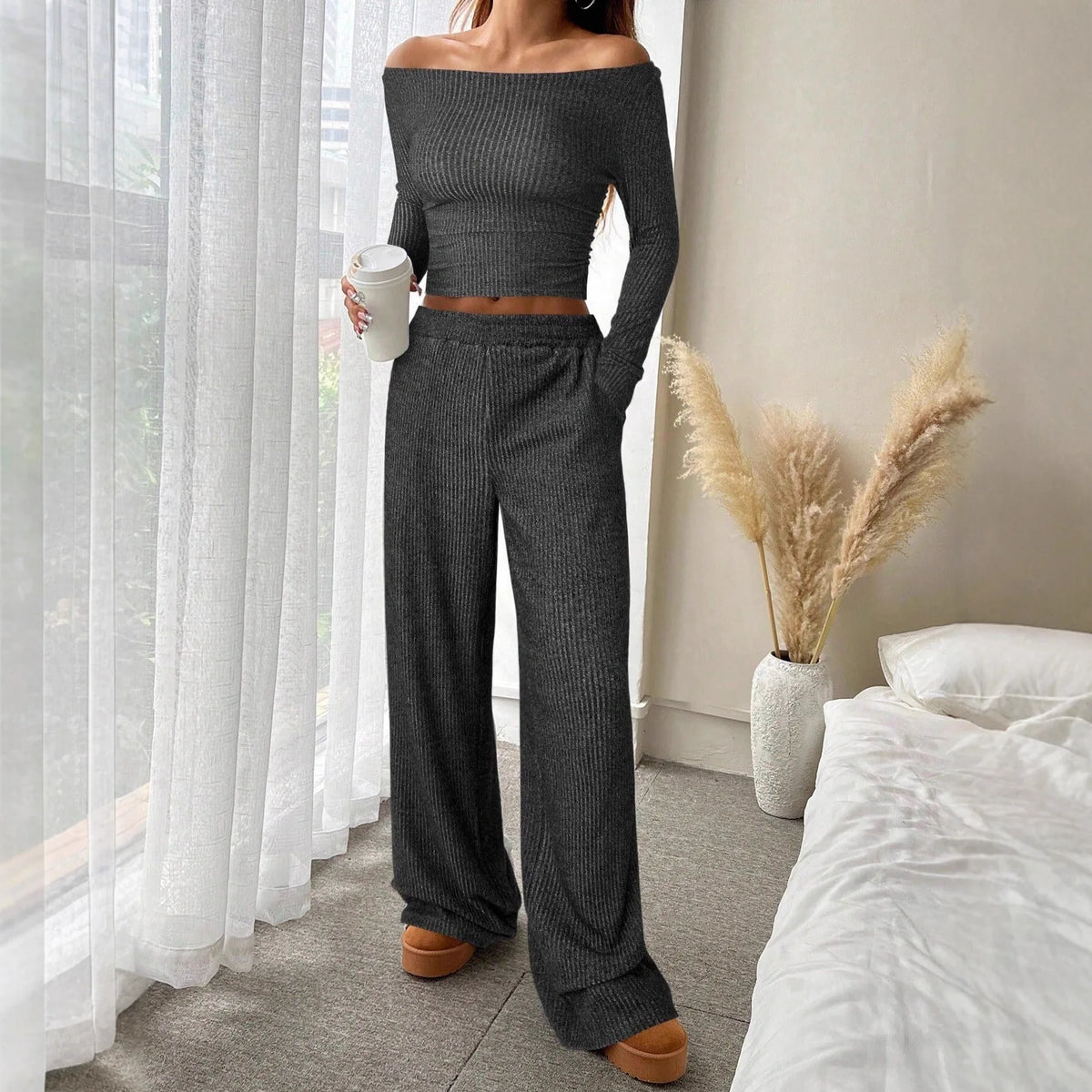Casual Workout Two Piece Sets Woman Outfits Crop Long Sleeves Tops Long Pants Tracksuit Suit Summer And Fall 2026 New Lounge Set