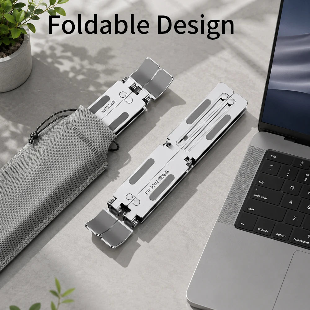 Laptop Stand for Desk, Metal MacBook Stand,Computer Riser for Desk, Foldable Adjustable Notebook Holder for10-15.6 Inch Laptops