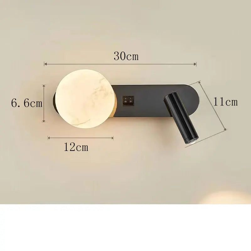 Nordic Modern Black and White Minimalist Wall Lamp Living Room Sofa Background Wall Decorative Lamp Light Luxury Bedroom Bedside