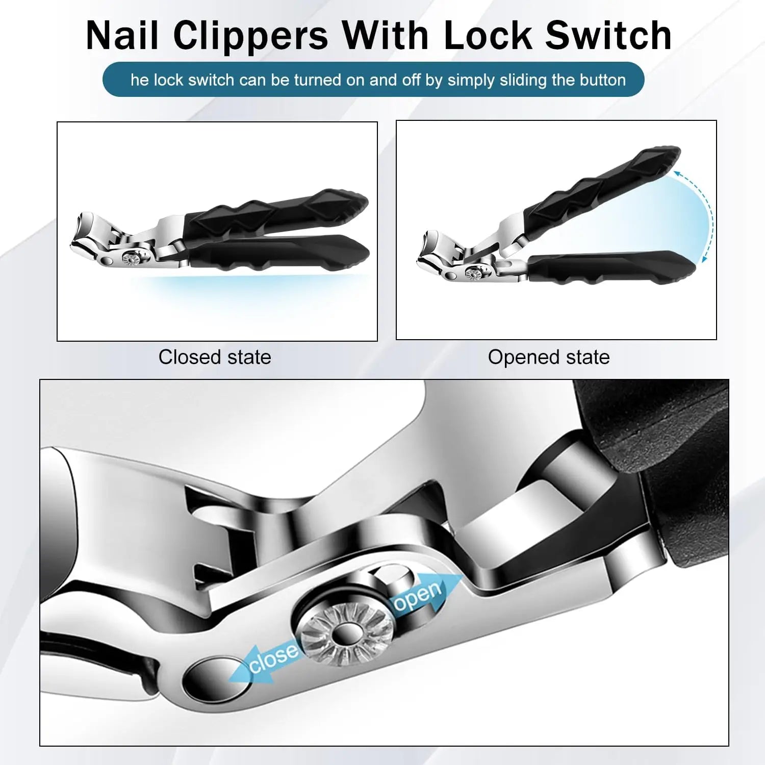 Nail Clippers for Seniors Long Handle Pro Toenail Clippers Senior Nail Clipper for Thick Nails Nail Cutter Trimmer Manicure Tool