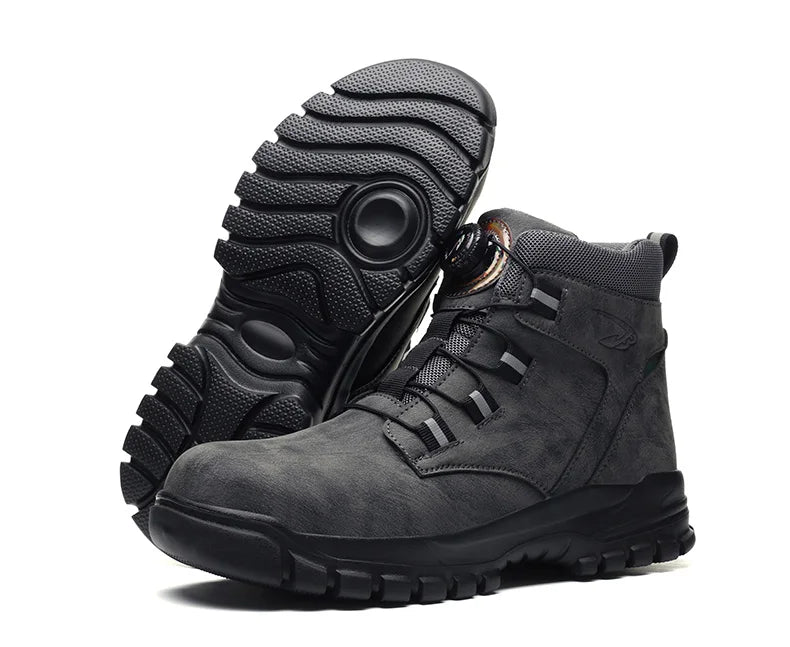 Size 47 48 Winter Work Safety Boots Men Steel Toe Work Shoes Rotating Button Waterproof Protective Men Safety Shoes Footwear