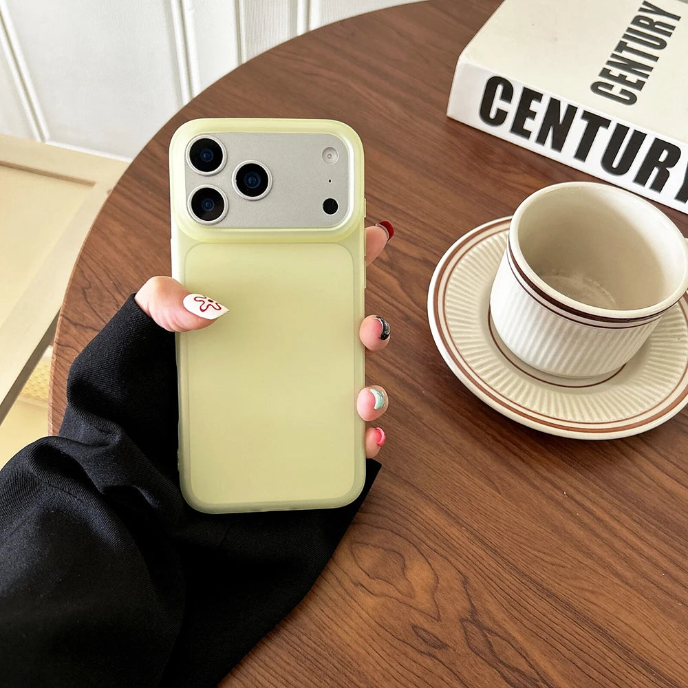 Luxury Transparent Matte Case For iPhone Air 17 16 15 14 13 12 Pro Max Plus 16E Clear Candy Color Silicone Soft Cover Shell 17P