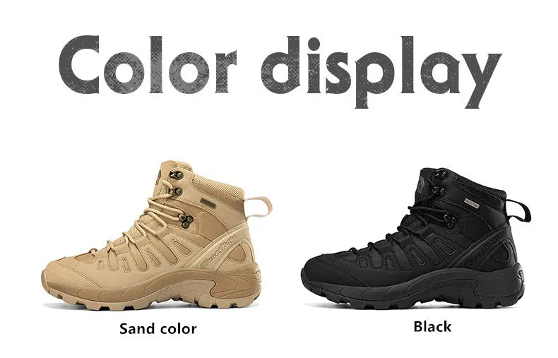 Winter Anti-slip Mens Boots Outdoor Leather Hiking Boots Breathable Men Desert Boots Comfortable Ankle Boots Men Work Shoes