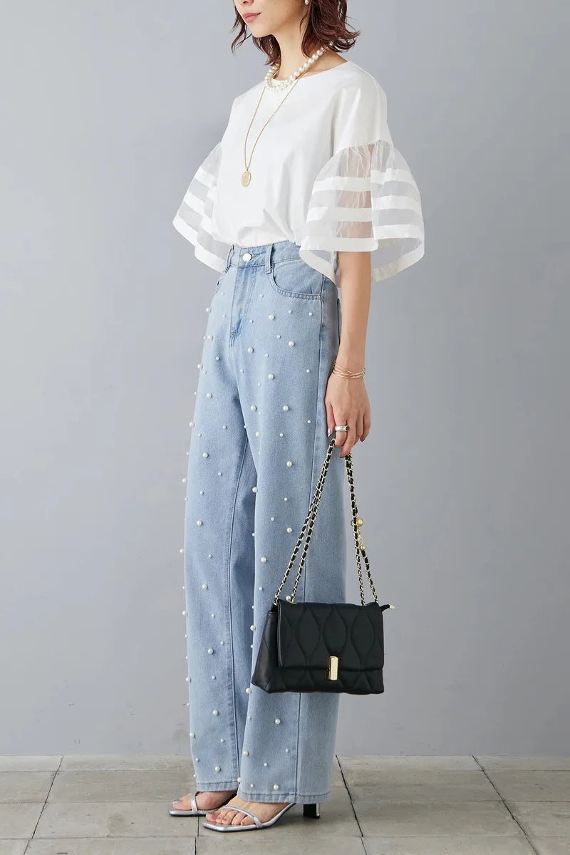 Flare Sleeve Shirts & Blouses Fashion Loose 2026 Woman Blusas New Arrivals Camisas Japan Korean Ropa Mujer Summer Tops