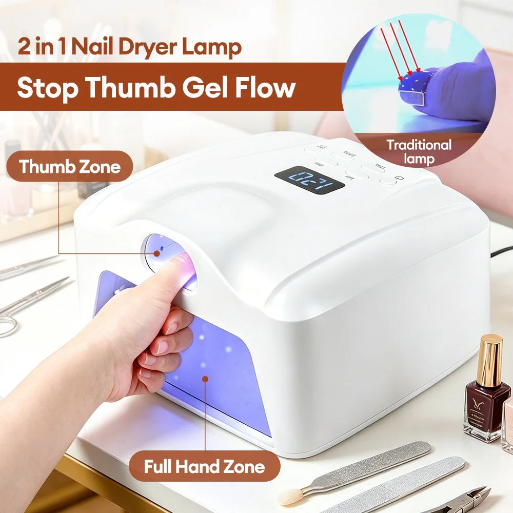 Dual Use Nail Lamp Cordless Manicure Dryer Smart Auto Sensor With Single Thumb Nail With Powerful Magnets Nail Dryer Lamp