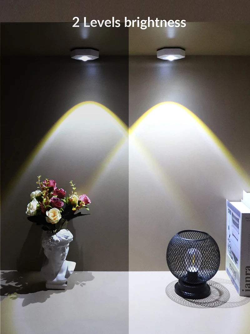 Creative Hexagonal Cat Eye Under Cabinet Light Sunset Red Projection Sunset Lamp Battery Powered Touch LED Decorative lights