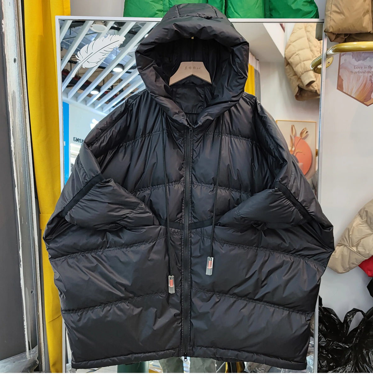 2025 New Winter Women 90% White Duck Down Jacket Casual Loose Over Size Warm Parka Female Drawstring Hooded Puffer Coat