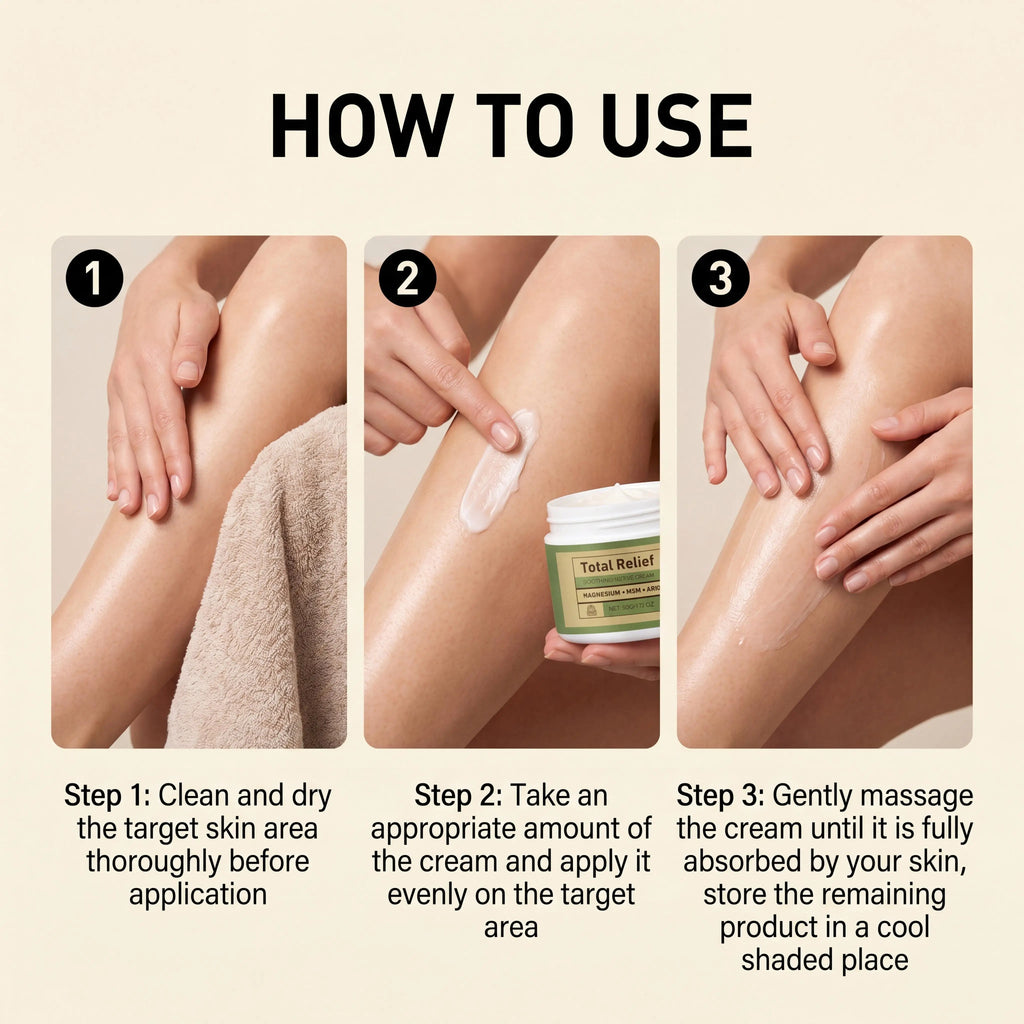 Total Relief Magnesium Soothing Cream Relieve Nerves Tension Reduce Muscle Discomforts Daily Joint Care Fast Absorb Body Cream