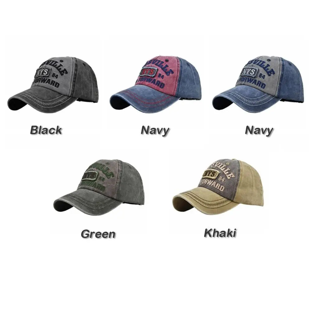 Fashion Hip Hop NYS Patch Embroidery Baseball Caps Adjustable Frayed Denim Sunscreen Hats Vintage Snapback Dad Hat for Men Women