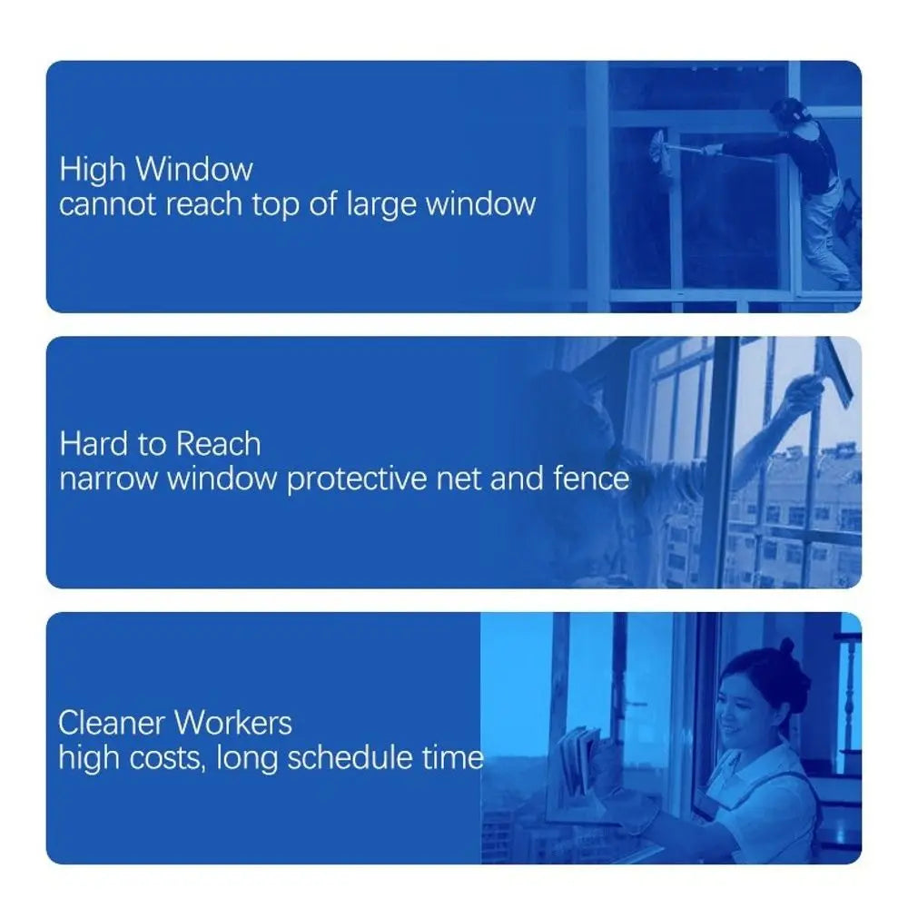 Remote Control Robot Glass Cleaner Intelligent Navigation 10 Cleaning Cloths Window Cleaning Robot 3 Cleaning Modes
