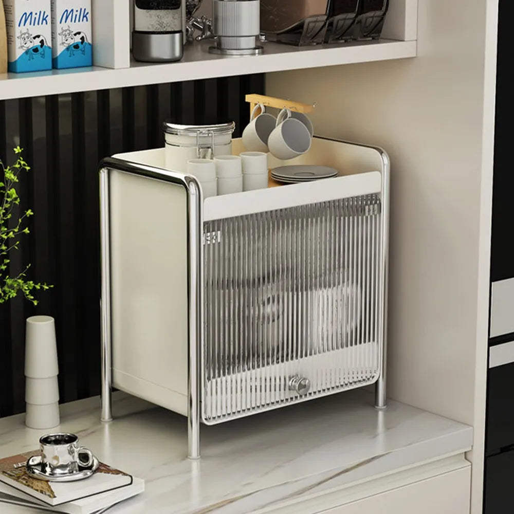 New Drawer Organizer Deluxe Desktop Makeup Organizer Kitchen Shelf Dustproof Mug Tea Set Coffee Drawer Countertop Organizer