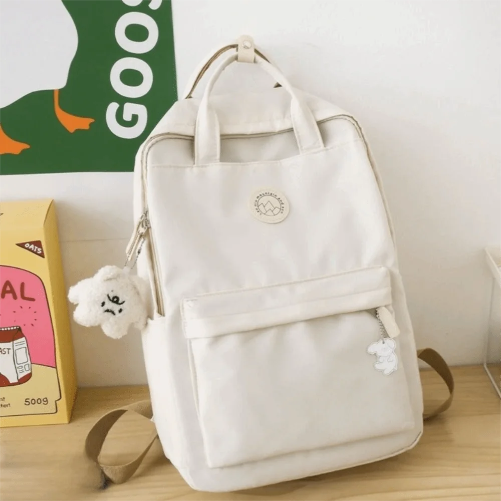 Lightweight Waterproof Women Backpack Large Capacity Solid Color Travel Backpack Nylon Ergonomic Laptop Book Bag For Teenagers