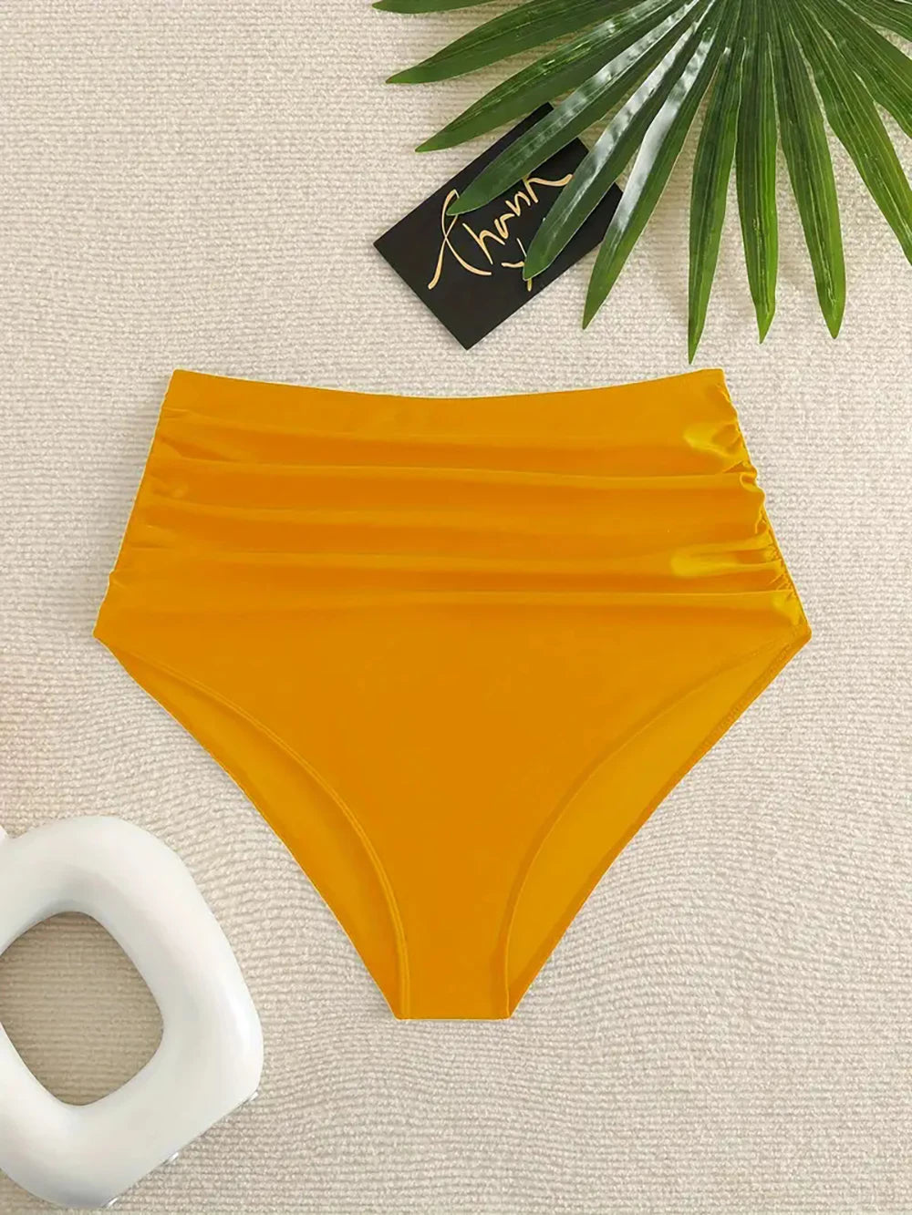 Summer Sexy Women Bikini Bottoms High Waisted Ruched Swimwear Bottoms Beach Shorts For Vacation Party Swimming Bathing Suit