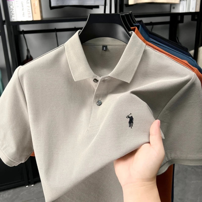 Designer brand 100% cotton short sleeve polo shirt fashion luxury pony embroidery men's summer casual high-quality Paul T-shirt