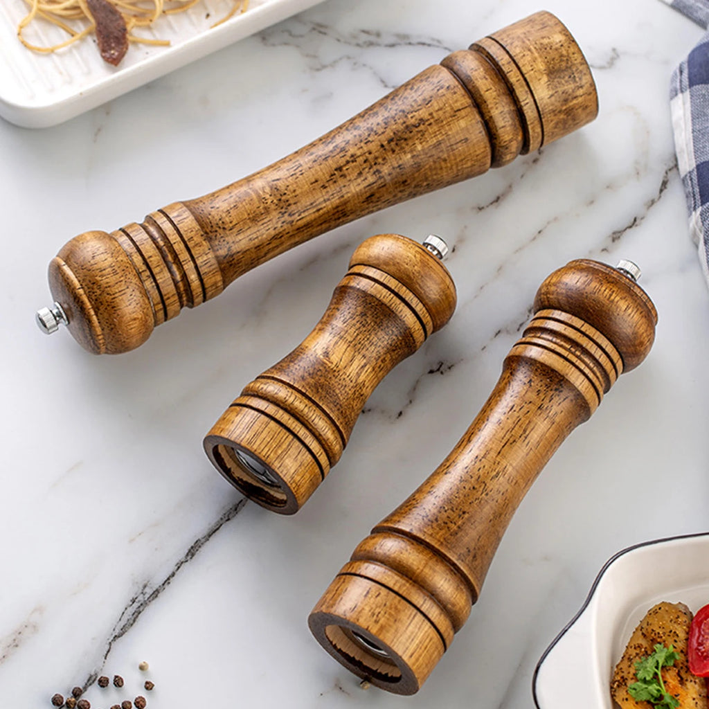 Wood Pepper Grinder,  Salt Mill Pepper Grinder, Salt Shakers with Adjustable Ceramic Rotor Wood Pepper Grinder for Your Kitchen