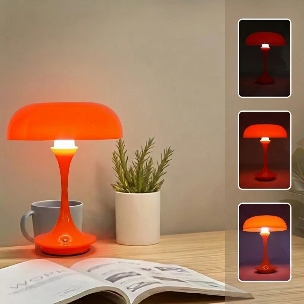 Mushroom Table Lamp Touch Control 3 Color Dimmable Unique Mushroom Lamp USB Charging LED Night  Lamp for Bedroom Office Bedside