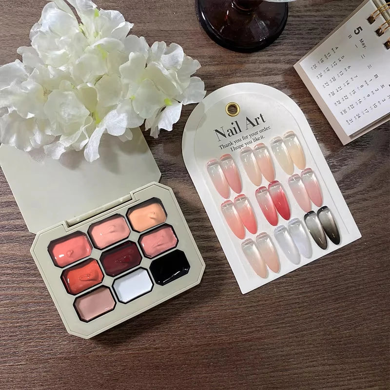 Spring and Autumn Style 9-Panel Solid Gel UV Nail Art: DIY Nail Art Charm, Suitable for French Manicures, Perfect for Beginners