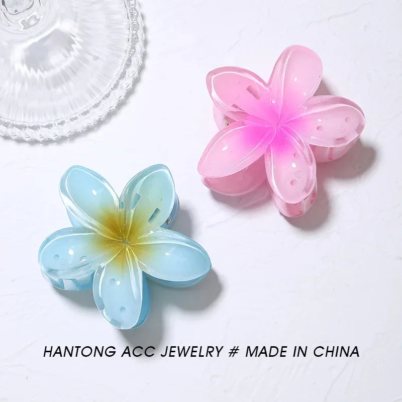 Plumeria Hair Clips Flower Hair Claw Clip Trendy HairClips Korean Hair Accessories For Girls