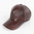 New Men Casual Real Leather Earflap Cap Men Real Cowhide Leather Caps Male Fall Winter Genuine Real Cow Leather Baseball Hats
