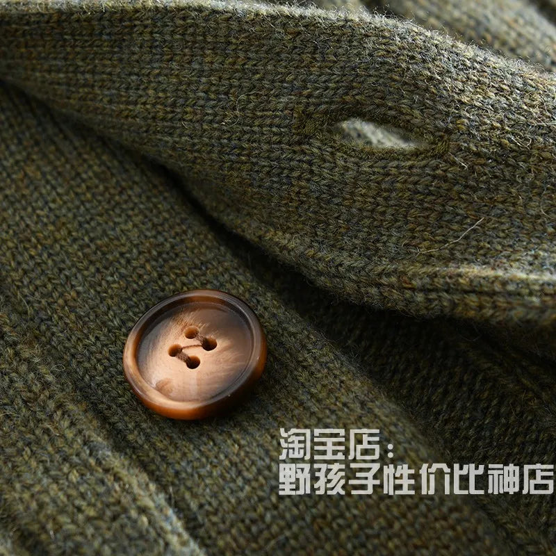 100% Wool Men's Scandinavian Style Shawl Collar Cardigan Nordic Knit Sweater Jacket for Autumn/Winter