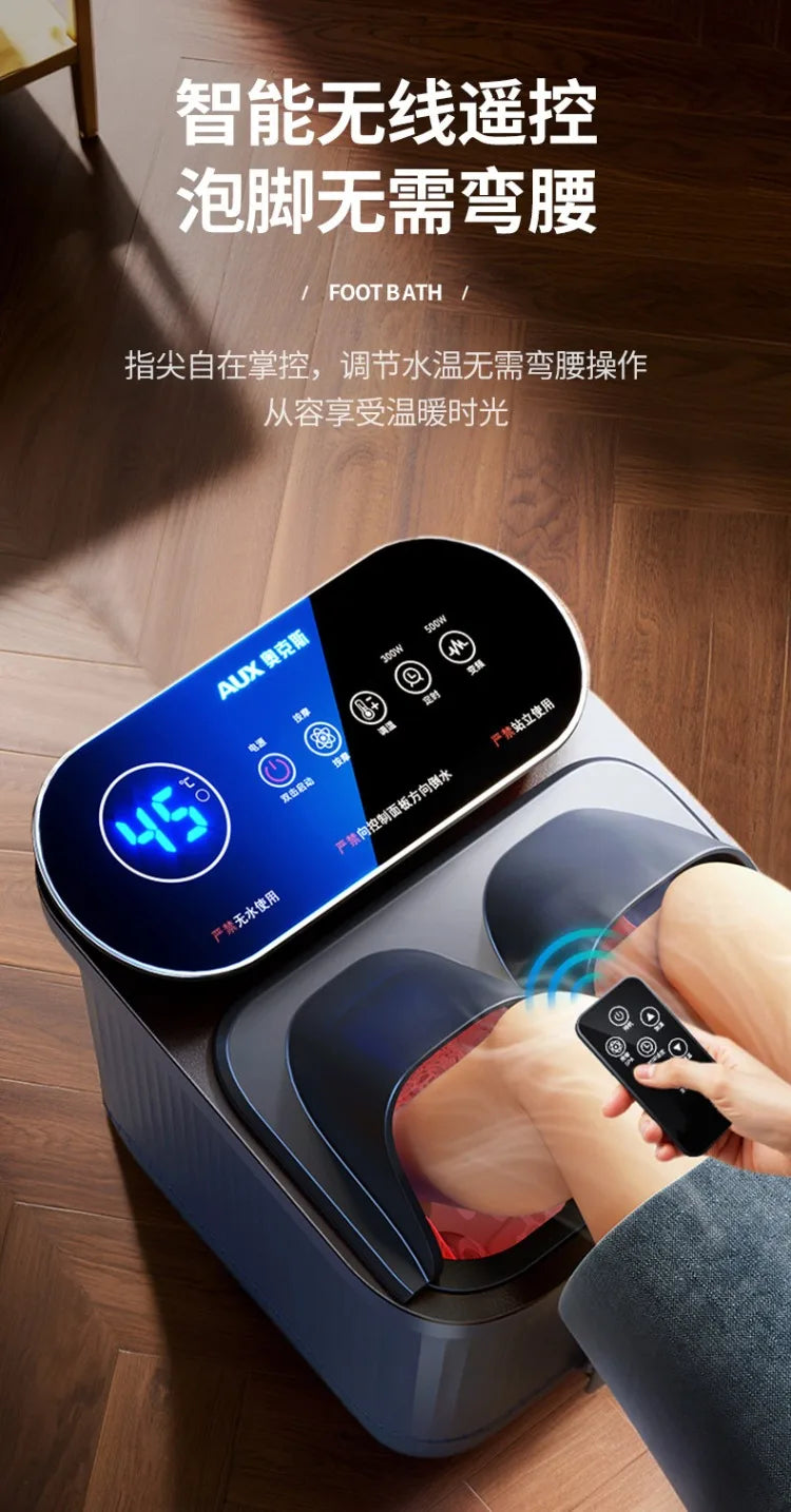 220V AUX Electric Foot Spa Bath Massager with Heating and Constant Temperature Automatic Home Use Deep Bucket WDC