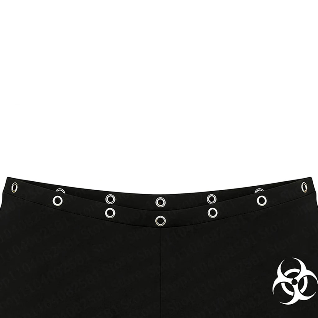 Gothic Style Garbage Rock American Fashion Y2K Shorts with Rivet Design Hip-Hop Chic Print Street Wear Punk Hot Pants Retro