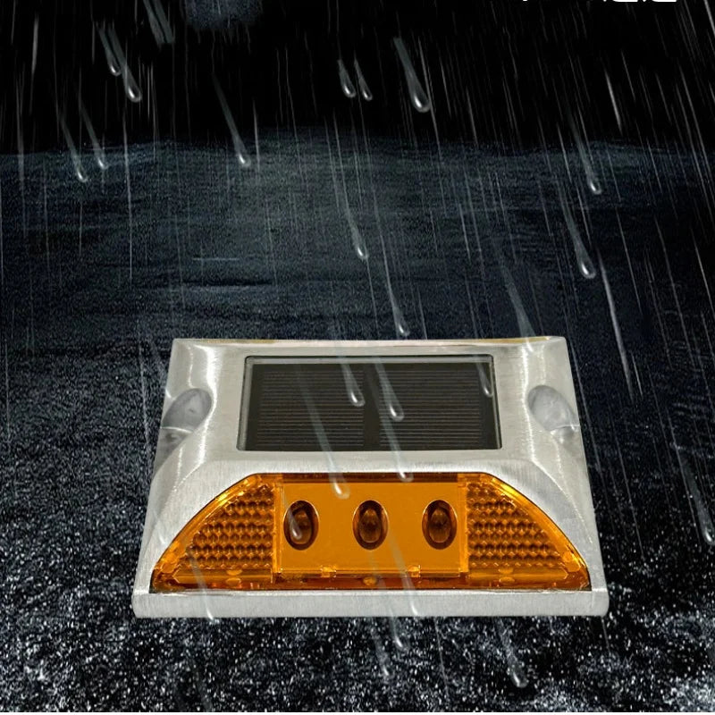 Popular Square High Brightness Ip68 Flashing or Flicker Traffic Marker Light Reflective Aluminum Led Cat Eye Solar Road Stud New