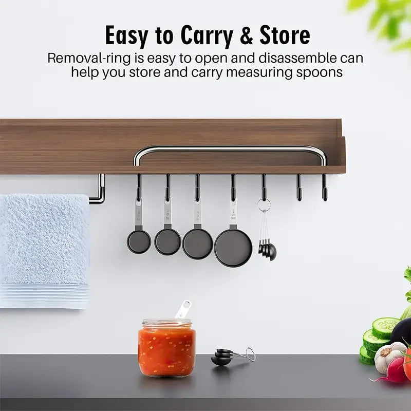 8pcs Measuring Cups & Spoons Set,Stackable Nesting Measure Cups with Stainless Steel Handle,Kitchen Gadgets for Cooking & Baking