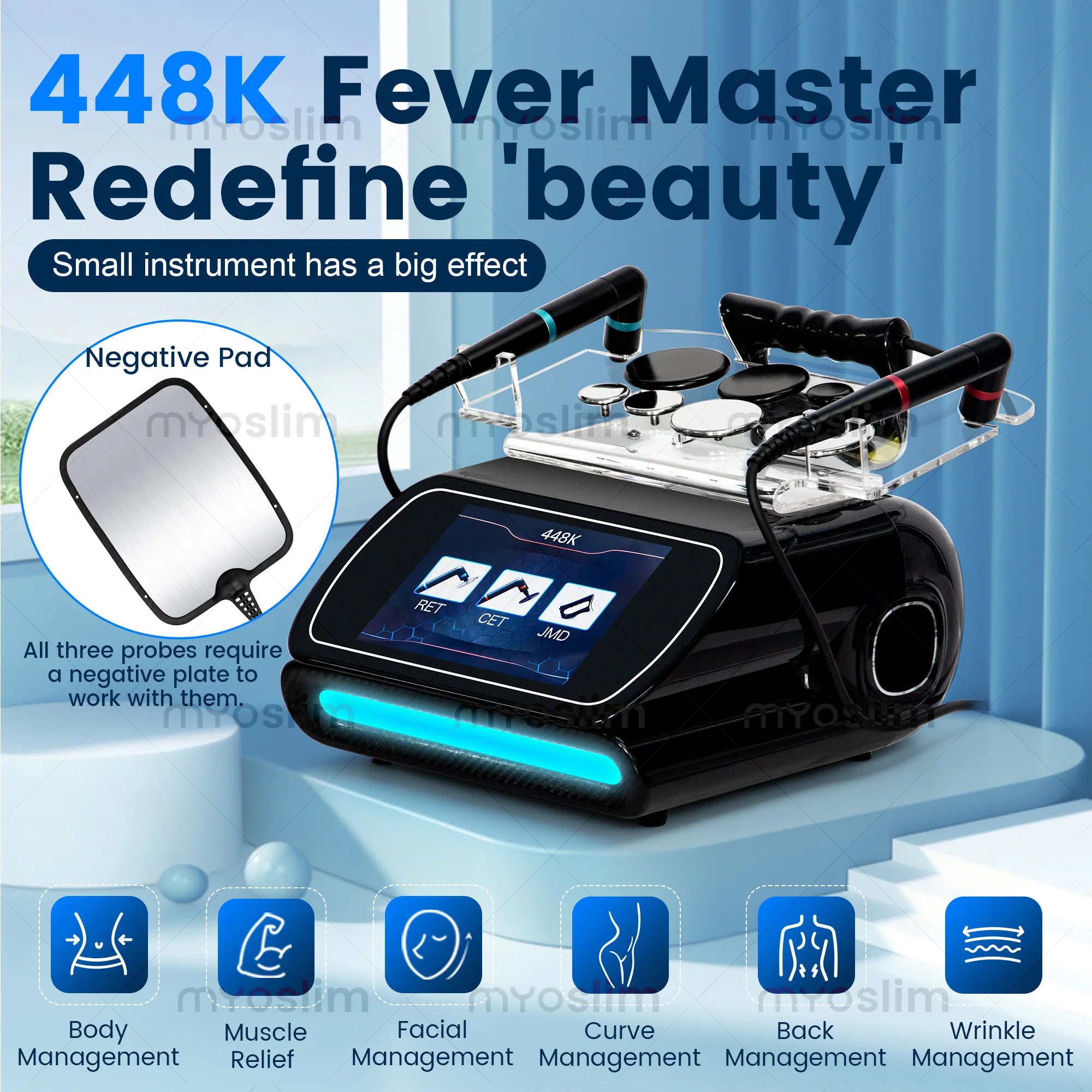 Latest Tecar 448k Body Slimming Machine Skin Tightening Smooth Wrinkles Face Equipment Massage Weight Lose Beauty Machine