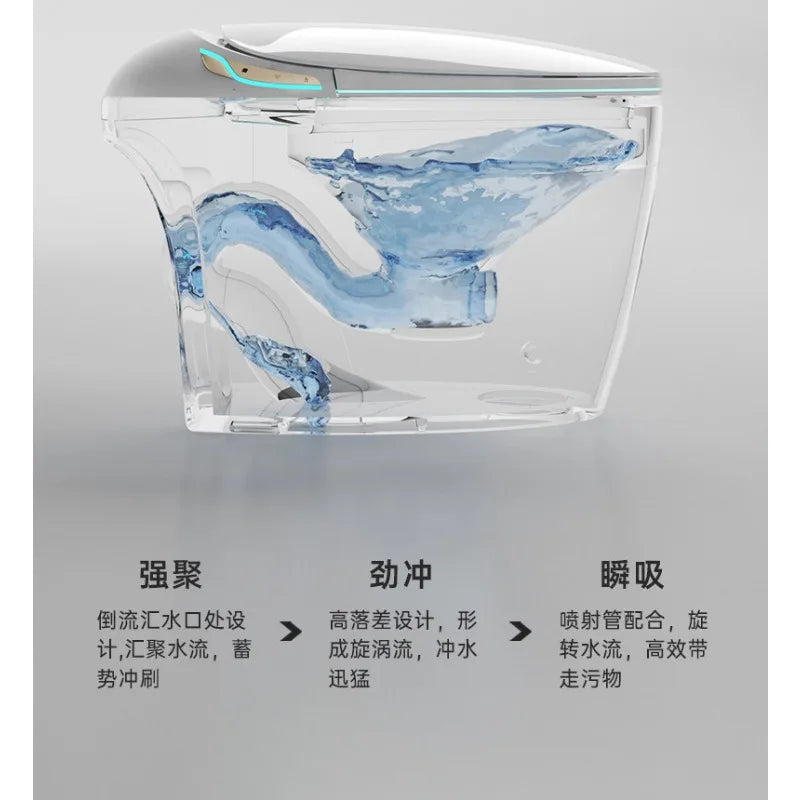Egg-shaped smart toilet seat, fully automatic integrated household waterless pressure toilet, very practical